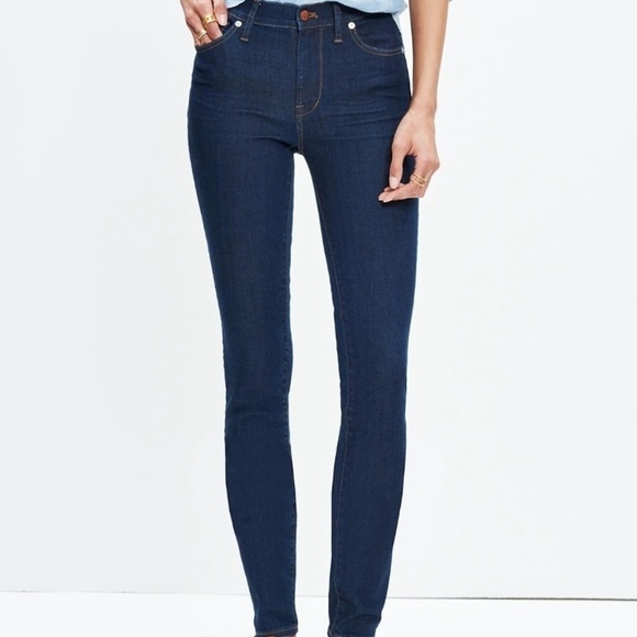 Madewell 9” High Rise Skinny Jeans Dark Denim - Picture 6 of 9